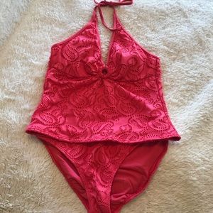 GUC Pink Halter Two Piece Tankini - Sz 16